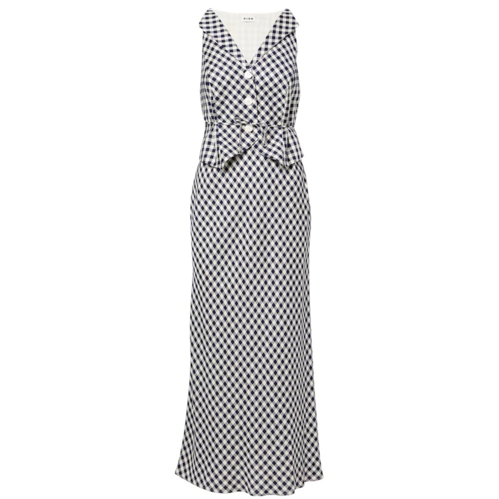 RIXO Kimmy checked maxi dress NEW - Picture 2 of 9